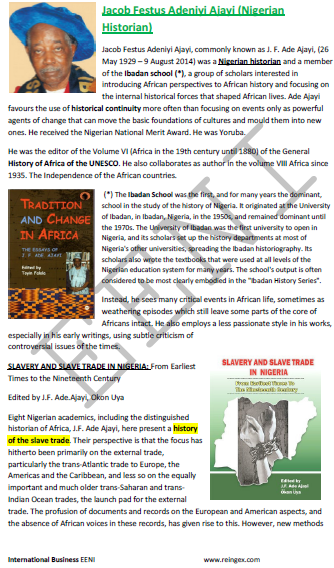 J. F. Ade Ajayi, historiador nigeriano, obras sobre los yoruba, la trata de esclavos y la historia africana, Nigeria