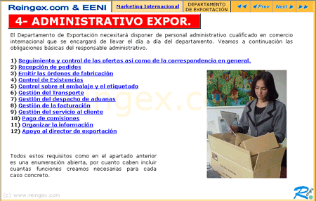 Departamento de exportaci�n