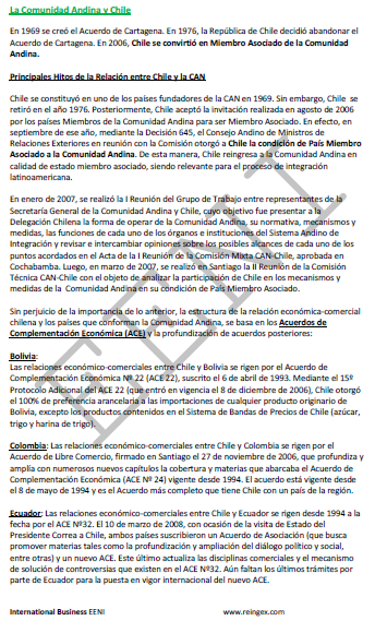 Tratado de Libre Comercio Comunidad Andina (Costa Rica, El Salvador, Guatemala, Honduras, Nicaragua)-Chile