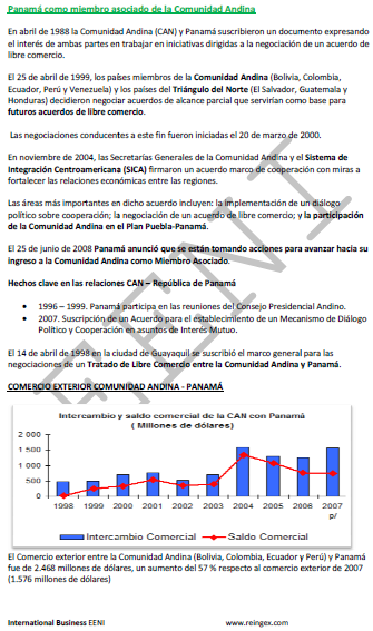 Tratado de libre comercio Panamá-Comunidad Andina (Bolivia Colombia Ecuador Perú)