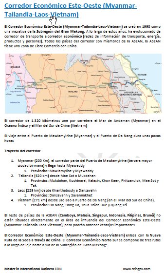 Corredor Económico Este-Oeste (Myanmar-Tailandia-Laos-Vietnam)