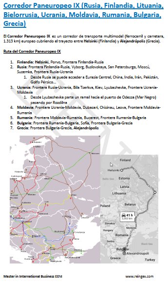 Red Principal de Corredores de Transporte Europeos (Polonia, Eslovaquia, Austria, Italia)