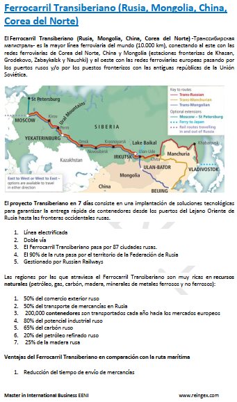 Ferrocarril Transiberiano (Rusia, Mongolia, China, Corea del Norte) Curso