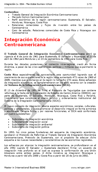 Mercado Común Centroamericano (Curso, Máster / Maestría, Doctorado)