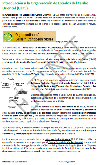 Organización de Estados del Caribe Oriental. Dominica, Granada, Montserrat, San Cristóbal y Nieves, Santa Lucía