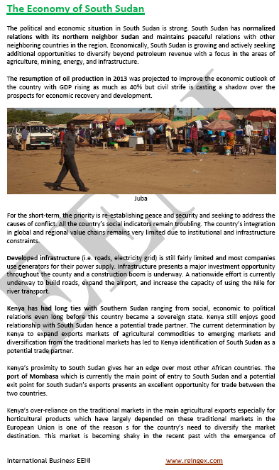 Comercio Exterior y Negocios en Sudán del Sur