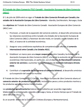 Tratado Canadá-Asociación Europea de Libre Comercio (AELC)