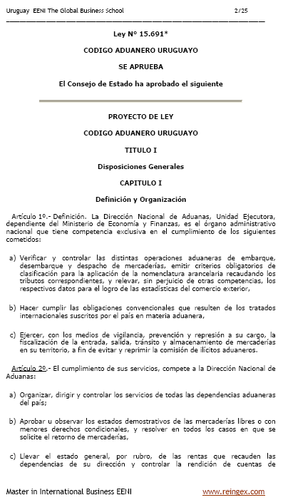 Uruguay Código Aduanero