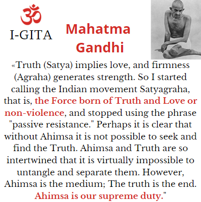 Ahimsa Satyagraha - Gandhi. Bhagavad Gita Book