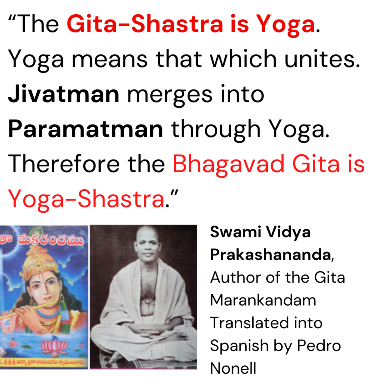 The Gita-Shastra is Yoga. Bhagavad Gita is Yoga-Shastra