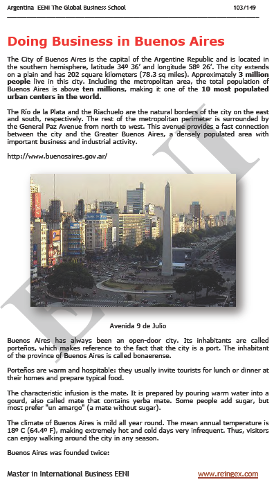 Commercio estero e affari in Argentina Buenos Aires