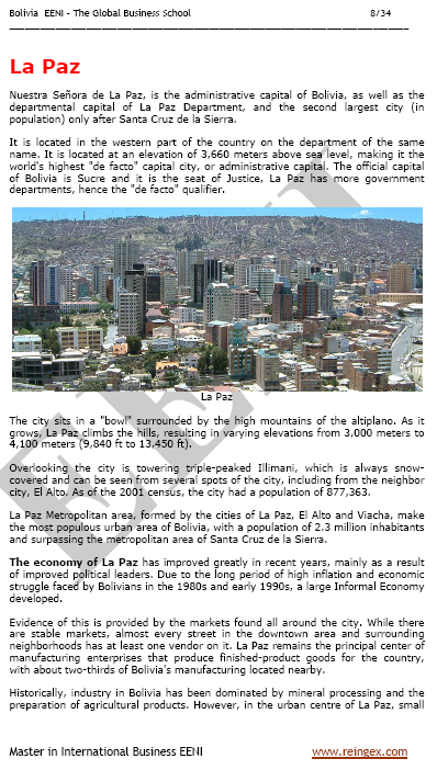 Commercio estero e affari in Bolivia La Paz