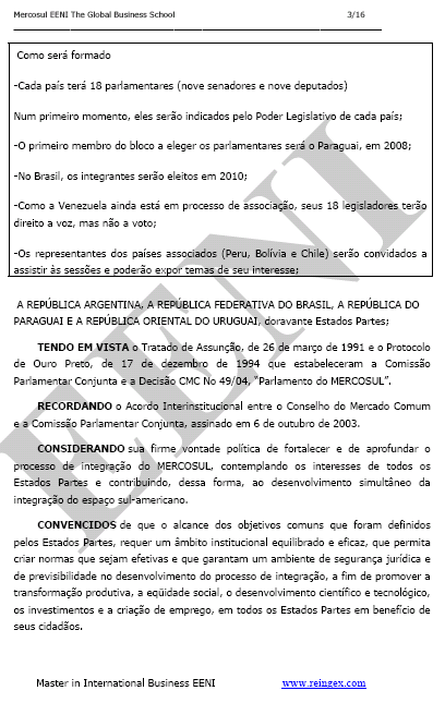 Parlamento do MERCOSUL (Argentina, Brasil, Paraguai, Uruguai)